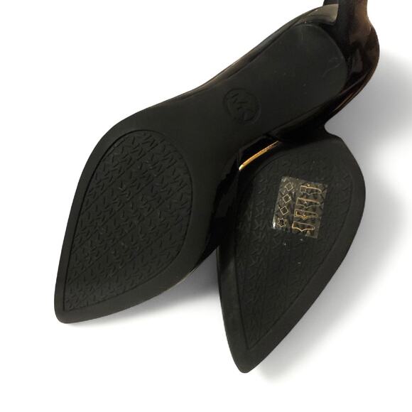 Michael Michael Kors Lucille Flex D’Orsay Heels Black Patent Leather Size 5.5 - Picture 5 of 9